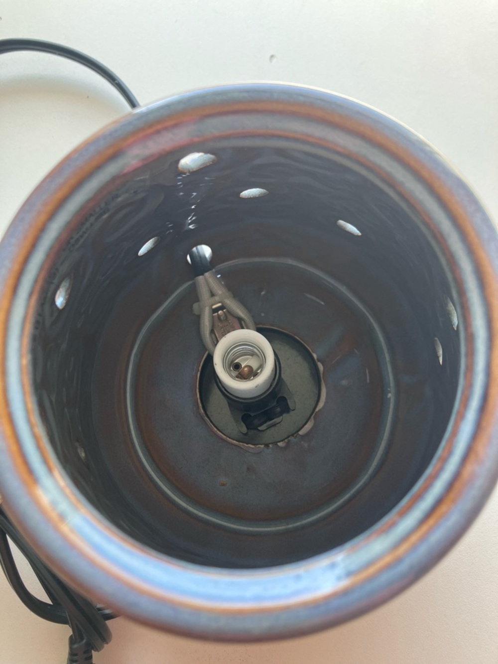 Scentsy Artisan Collection Ceramic Wax Warmer Blue Bronze Intricate Swirl - Picture 5 of 7